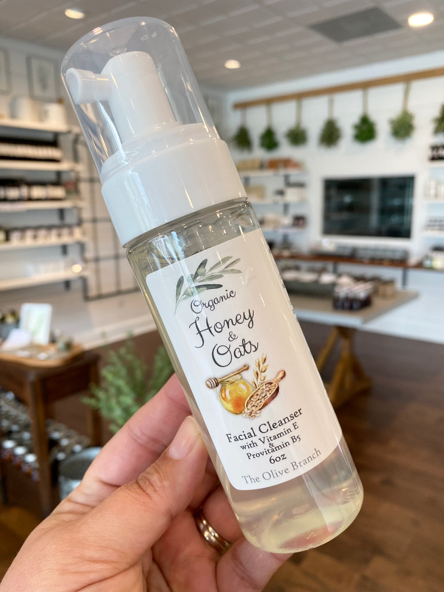 Organic Honey & Oats Foaming Facial Cleanser The Olive Branch at