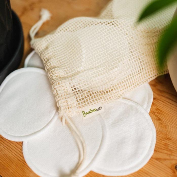 Reusable Organic Cotton & Bamboo Facial Rounds with Mesh Bag