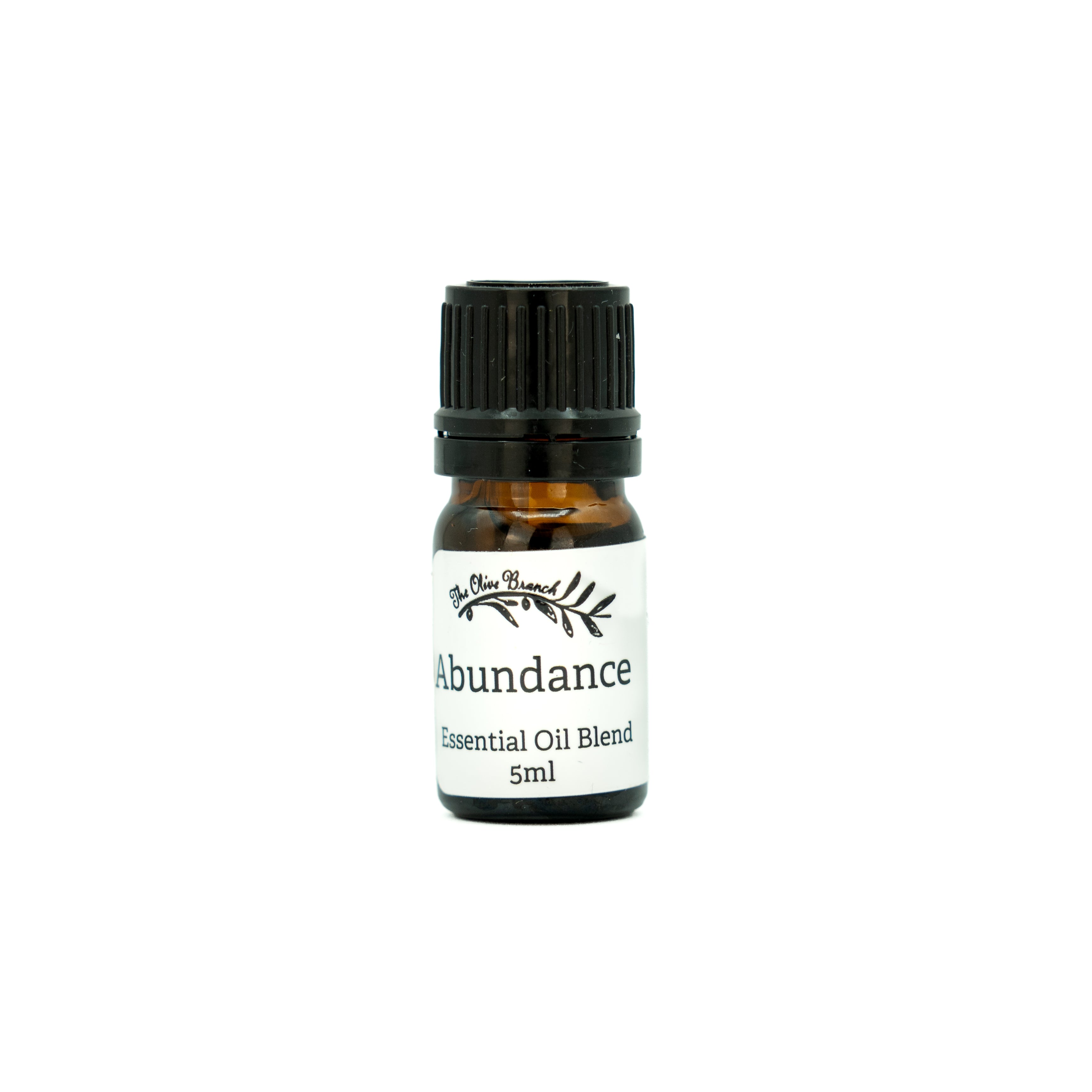 Abundance aromatherapy oil blend on a white background