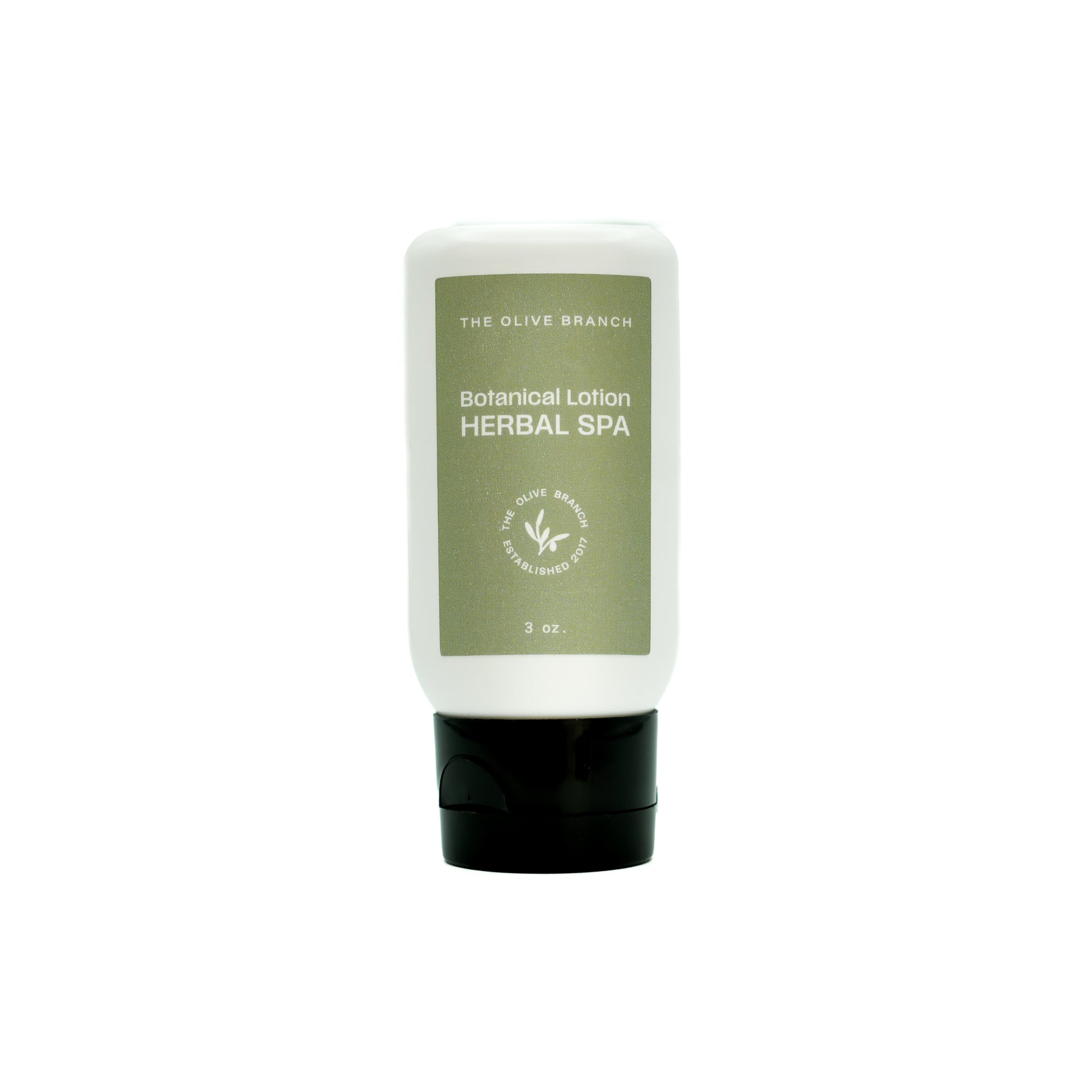 Herbal Spa botanical lotion bottle on a white background.