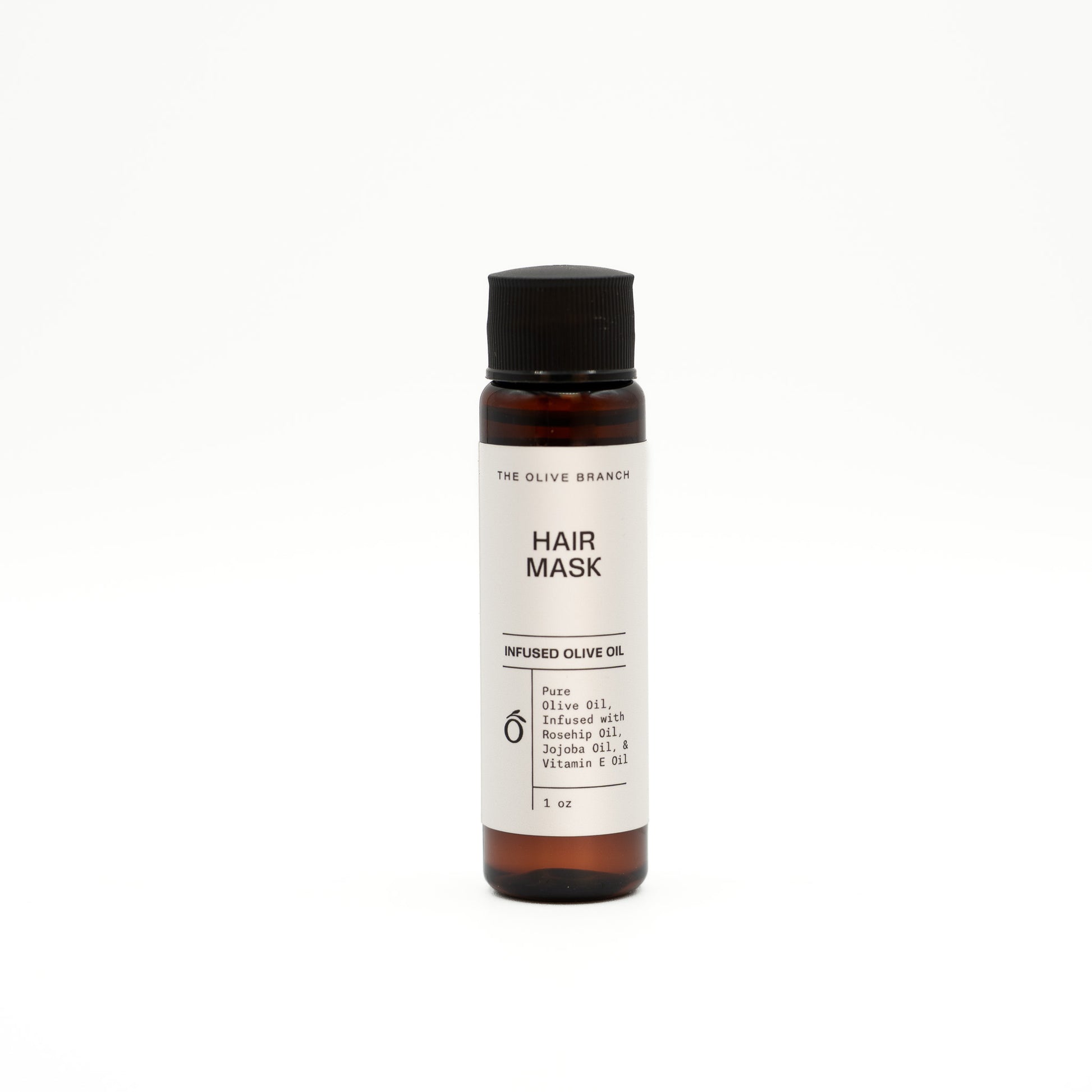 Hair mask bottle with label on a white background