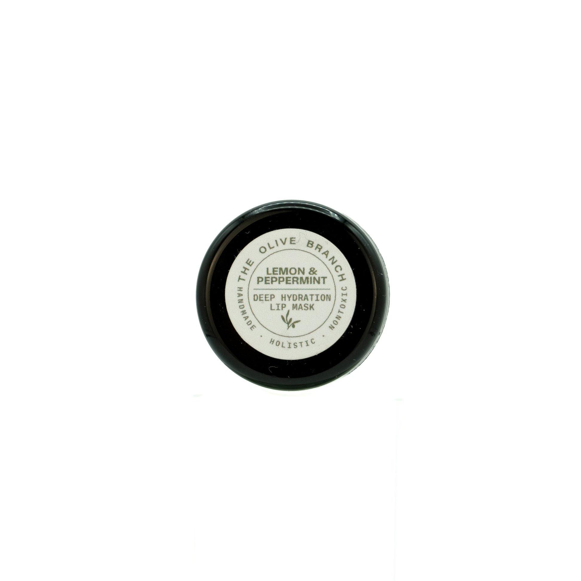 Lip mask container with label on a white background