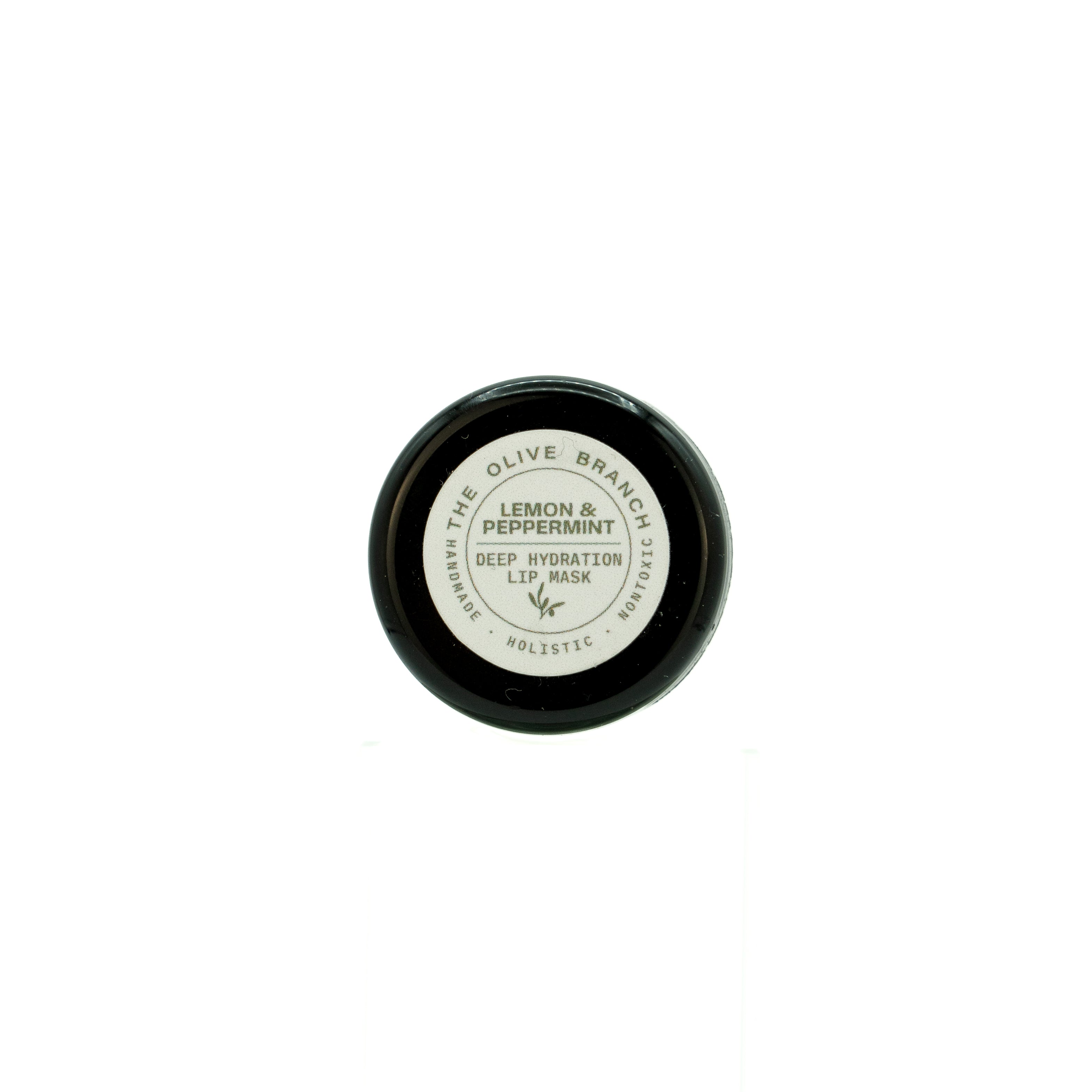 Lip mask container with label on a white background
