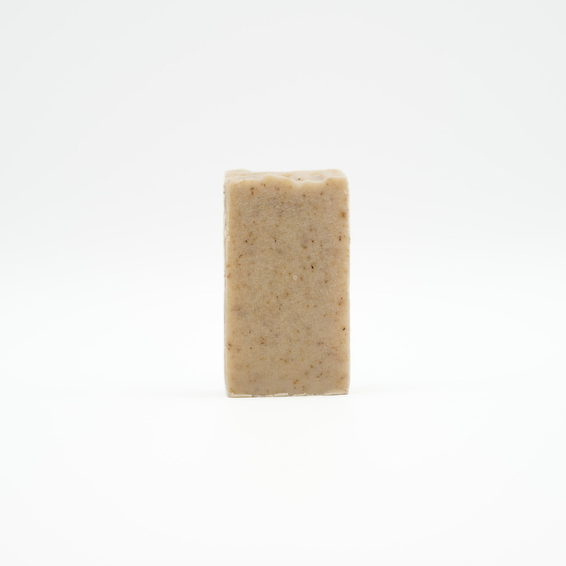 Rectangular bar of soap on a white background