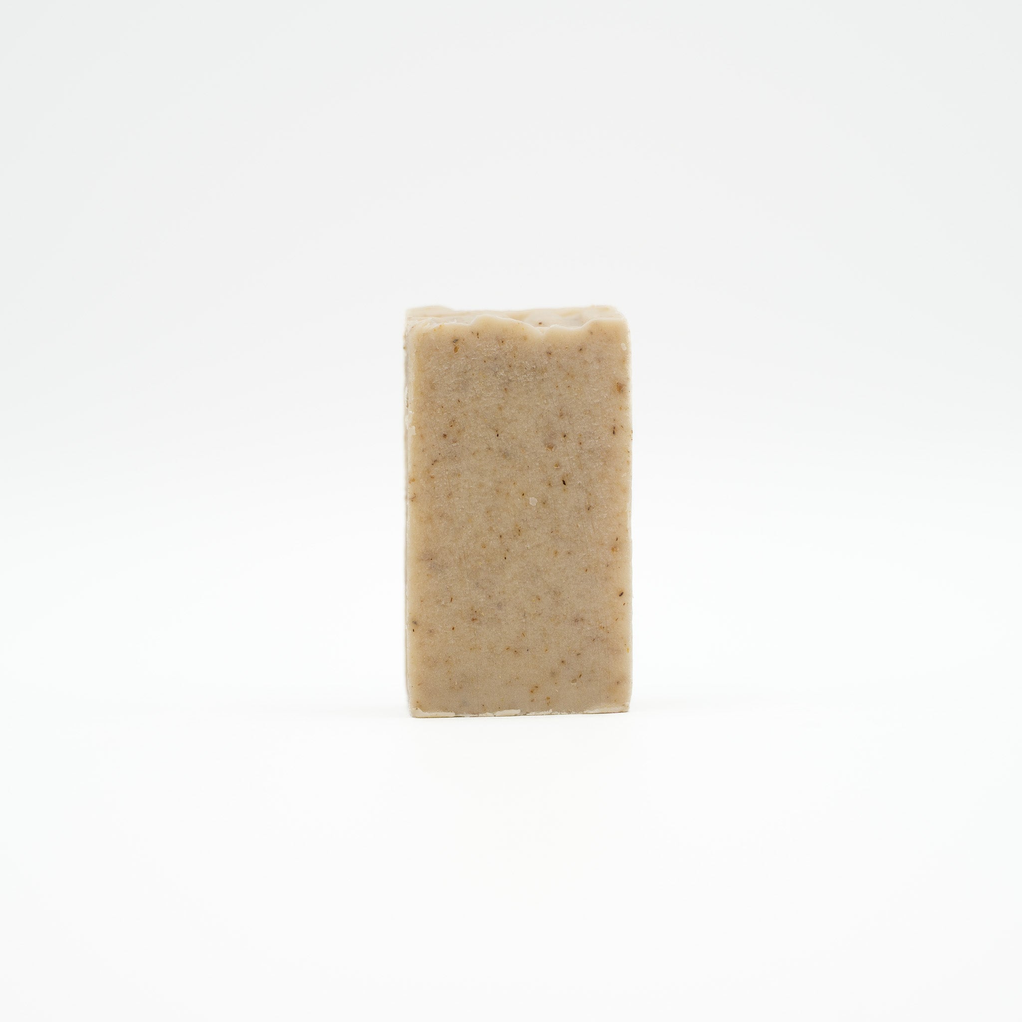 Rectangular bar of soap on a white background