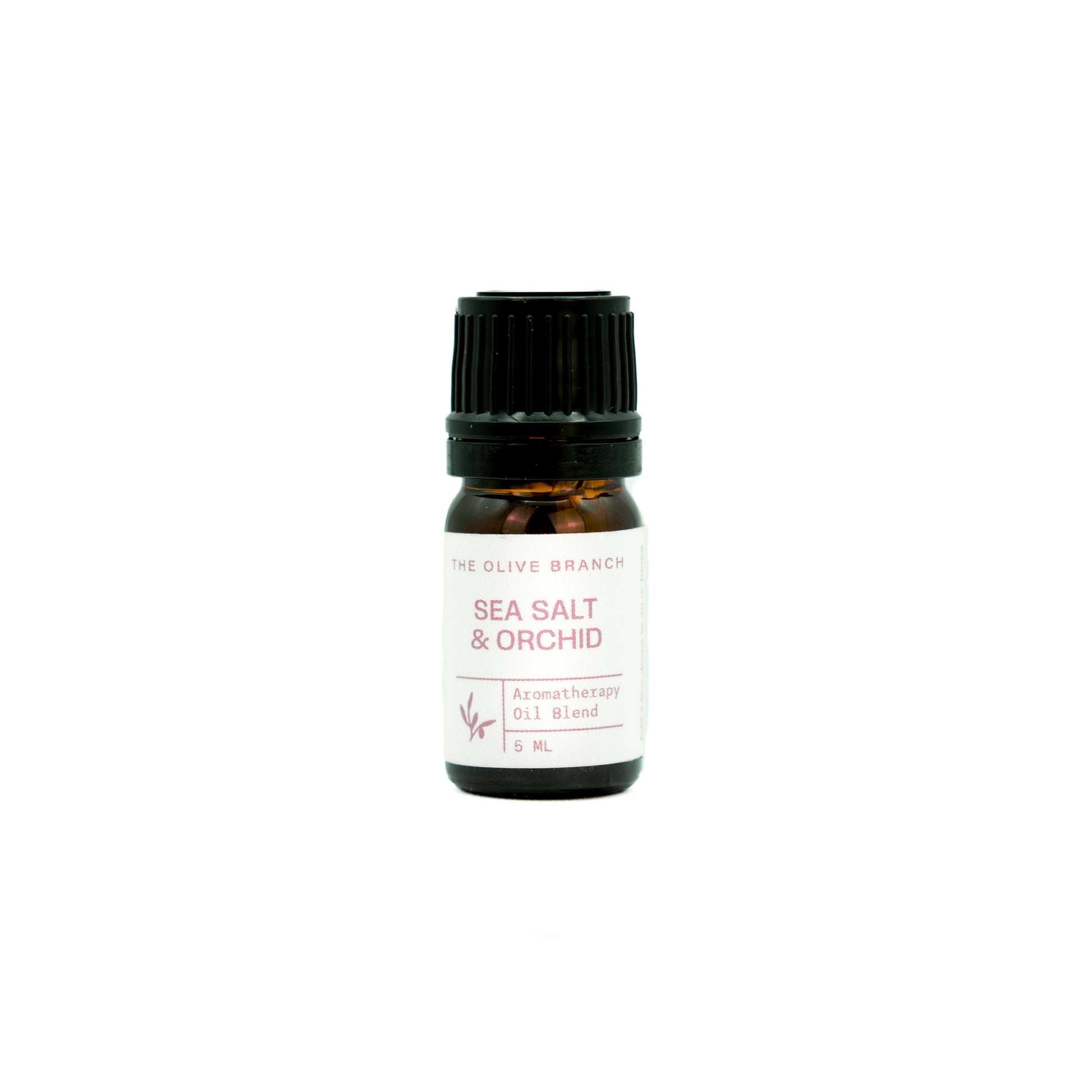 Sea Salt and Orchid Aromatherapy Oil Blend on a white background.