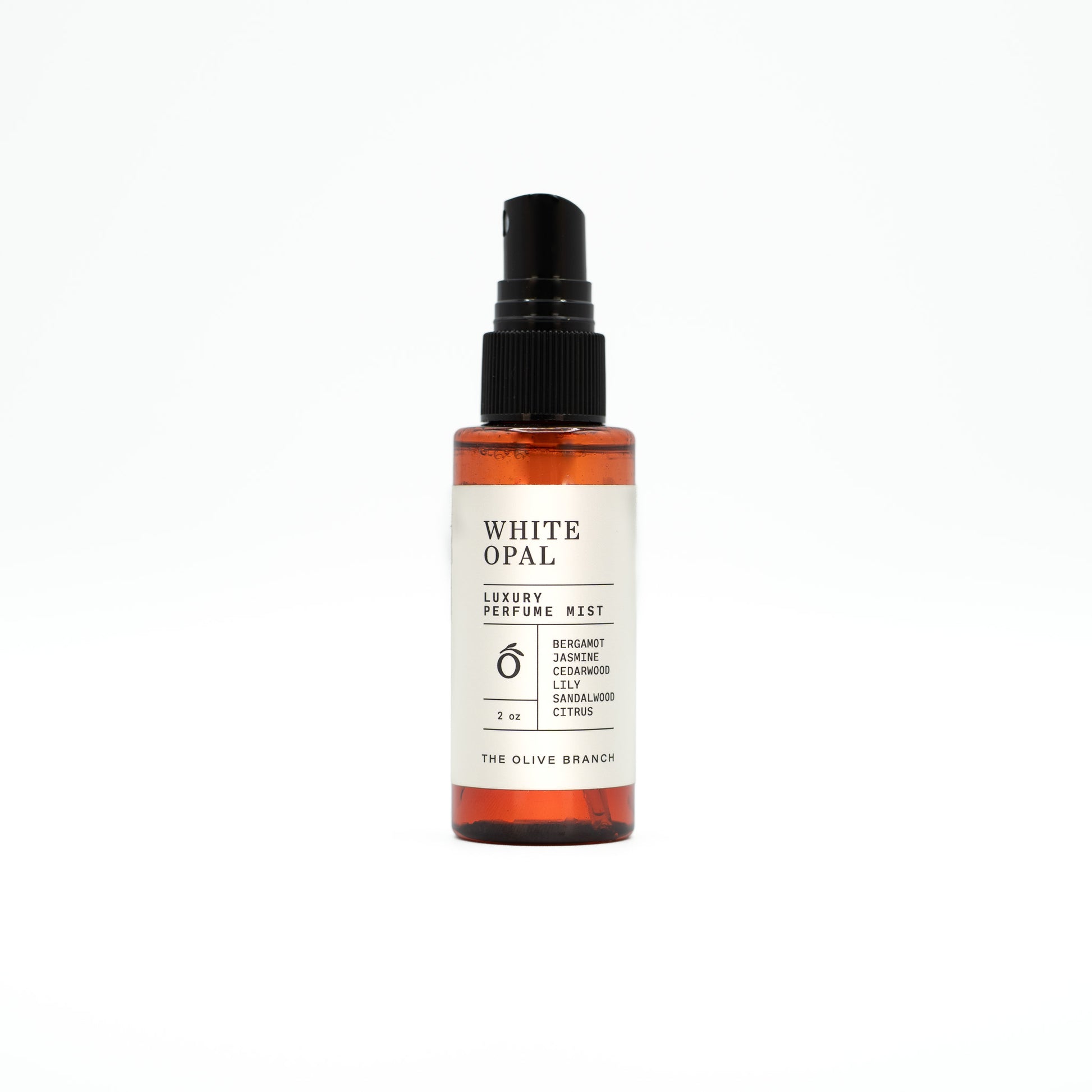 White Opal perfume mist bottle on a white background